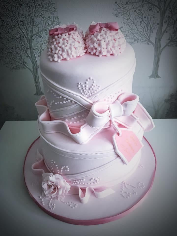 Pink fondant baby shower